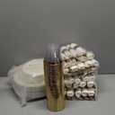 N9R 350 PCS Gold Plastic Dinnerware Set for 50 Guests, Gold Plastic Plates, Disposable Plate for Party, Include: 50 Dinner & Dessert Plates, 50 Pre Rolled Napkins with Silverware and 50 Cups