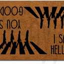 Funny Front Door Mat You Say Goodbye and I Say Hello Doormat Funny Decor Rubber Non Slip Backing Funny Doormat for Outdoor/Indoor Uses, Low-Profile Rug Mats for Entry 23.6"(W) X 15.7"(L)