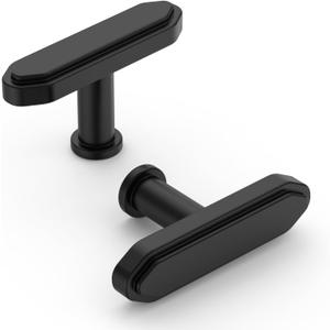 Asidrama 10 Pack Matte Black Kitchen Cabinet Knobs Cabinet Hardware Zinc Knobs for Dresser Drawers (Single Hole)