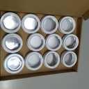 uxcell 2 Oz Tin Cans, 12 Pcs Aluminum Round Tins, Travel Sized Small Metal Tins Cosmetic Sample Containers with Clear Lid for Lotion Bars Beard Balms Candles, White