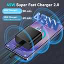 45W Super Fast Charger USB C Android Phone Type C Charger Fast Charging Block with 6.6FT Cord for Samsung Galaxy S26/S26 Ultra/S26+/S25 Ultra/S25/S24 Ultra/S24/S23 Ultra/S22/S21/S20/Note 10, Black