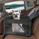 Dog Car Seat for Small and Medium Dogs,Waterproof Fabric with Breathable Mesh&Adjustable Dog Seat Belt for Car,Dog Bed for Back Seat Up to 30 LB-Small Black