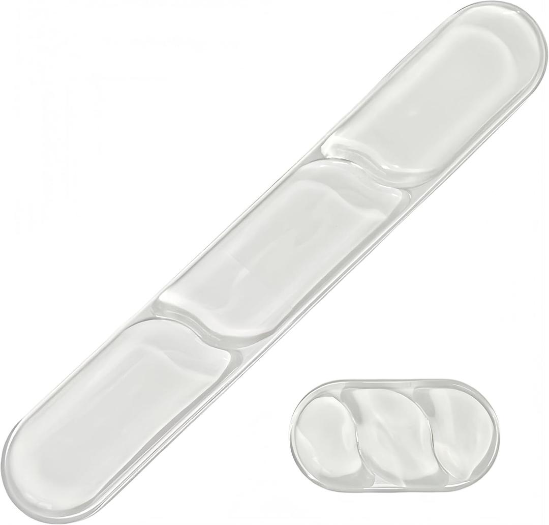 LJYZMD Ergonomic Cooling Gel Wrist Rest Pad for Computer Keyboard and Mouse, Arm Support with Non-Slip Base for Desk Cute Accessories (Classic, Transparently, Suitable for Keyboard and Mouse Set)