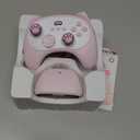 IINE Wireless Controller with Charging Dock  for PC, Switch, Android, iOS, Wireless & Wired Gamepad with Macro, Turbo, 6-Axis Motion, Rumble, Headphone Jack, Ergonomic Controller for Small Hands (Pink)