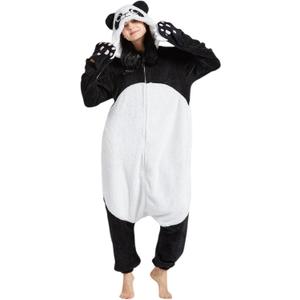 DarkCom Giant Panda Onesie Halloween Costume One Piece Unisex Adult Pajamas Women Men Sleepwear Christmas Pajamas (Medium)