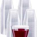 Clear Hard Plastic Cups/Tumblers [9 oz. Squat - 200 Count] Small Disposable Party Cocktail Glasses
