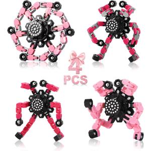 Stocking Stuffers Fidget Toys for Teen Girls, Kids Christmas Toys Gifts for Girls Ages 3, 4, 5, 6, 7, 8, 9, 10, 11, 12 +Years Old, Pink Transformable Fidget Spinners for Women Men