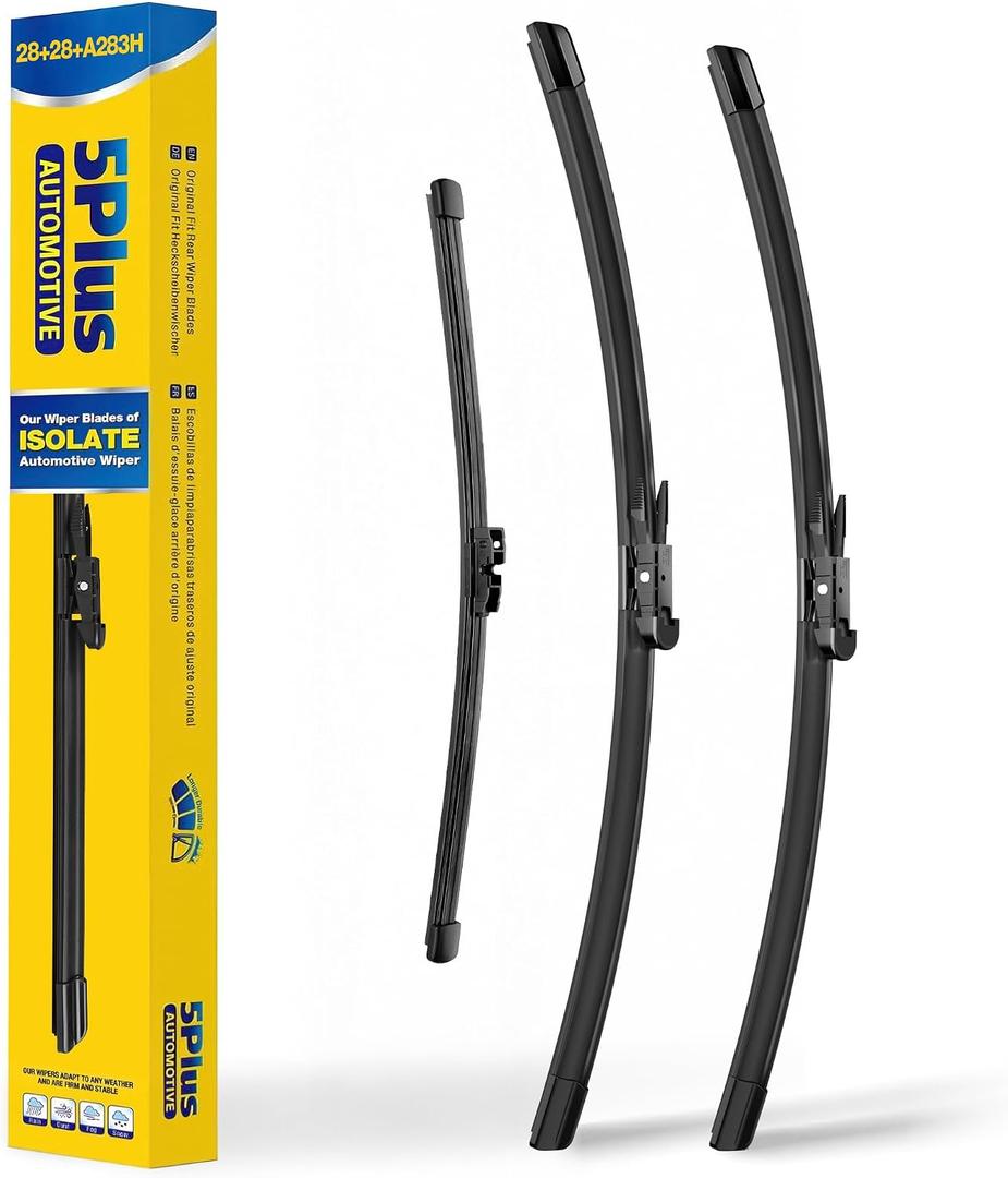 5 PLUS Wipers Replacement for Ford Escape 2013-2019 Windshield Wiper Blades,28"+28" Windshield Wipers with 11" Rear Wiper Blade - Factory Fit & All-Season OEM Quality (Pack of 3)