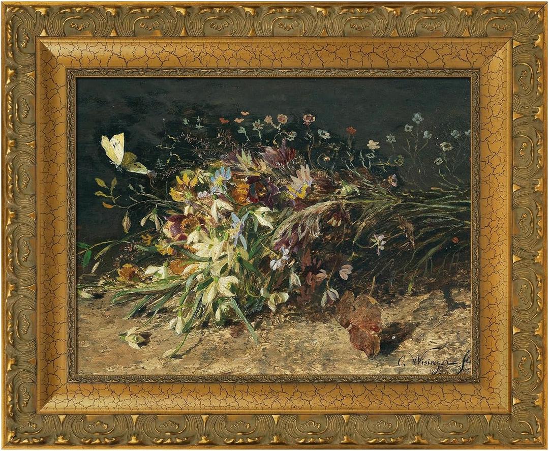 Solid Wood Vintage Canvas Frame for 20x24 Oil Paintings,Gold