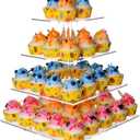 LoveDisplay Cupcake Stand, 4 Tier Cupcake Stand for 50 Cupcakes, Square Tiered Cupcake Tower, Clear Acrylic Cupcake Holder, Dessert Stands for Party, Wedding, Birthday, Baby Shower, Halloween