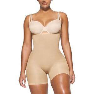 YIANNA Shapewear for Women Tummy Control Bodysuit Open Bust Mid Thigh Seamless Sculpting Body Shaper, 2XL /3XL