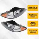 Halogen Headlight Assembly Compatible with Prostar 2008 2009 2010 2011 2012 2013 2014 2015 2016 Gray Driver Passenger Side Front Headlamps Replace 3596015C93 3596016C93