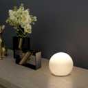 6 Inch Ball Table Lamp with Glass Shade, Ball Light Bookshelf Lamp for Bedroom, Dorm, Office and Bedroom Bookshelf Reading Decoration, Without Bulb