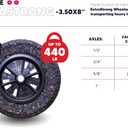 Flat-Free Wheelbarrow Tire 14" | 100% Recycled Rubber | 440 lb Capacity | Universal Axle (1", 3/4", 5/8", and 1/2") with 2 spacers | Durable, Puncture-Proof | For Garden wagon, Dolly, Utility cart