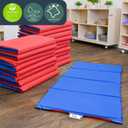 Children's Factory Nap Mats, 1 inch Thick Toddler Sleeping Mats for Preschools and Daycares, Comfortable and Soft 4 Section Folding Nap Pad