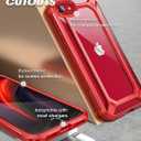 SUPCASE [Unicorn Beetle EXO Series] Case for iPhone SE 3rd Gen (2022) / iPhone SE 2nd generation (2020) , Premium Hybrid Protective Clear Bumper Case for iPhone SE /7/8 (Red)