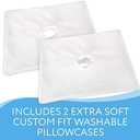 Impresa Firm Memory Foam Pillow with Ear Hole - 14 x 19 in - Includes 2 Washable Pillowcases - Non-Adjustable for Pressure & Pain Relief Post-Surgery