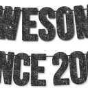 Awesome Since 2004 Banner for 22nd Birthday Party Decoration,Happy 22nd Boys Girls Birthday Party Banner,Handmade - Black