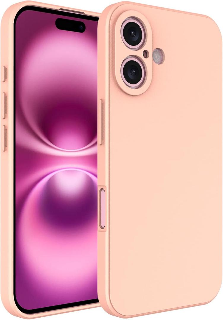 2 x iPhone 16 Plus Case, Slim Thin Ultra Flexible Silicone Phone Case for iPhone 16 Plus, Gel Rubber Soft Skin Silicone Protective Case, Feels Good to Touch, Drop Protection (Pink)