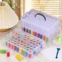 3-Tier Diamond Painting Storage Container, 150 Slots Portable Bead Organizer Box, Stackable Crafts Organizers for DIY Diamond Art Craft Jewelry Bead Storage