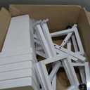 Flower Display Stand with Buckets Wedding Flower Cart with Wheels, White Flower Pot Stand, Moving Florist Bouquet Shelf for Weddings Party Bridal Shower Event Patio Garden Living Room Decor (16.54"L x 12.6"W x 31.5"H)