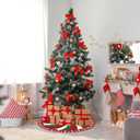 36 Inch Christmas Tree Skirt Red White Green Tree Skirt Peppermint Candy Pattern Xmas Tree Skirt Traditional Christmas Tree Mat Rustic Farmhouse Decorations for Xmas Holiday Party Ornament