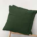 MooMee Throw Pillow Cover Pack of 2 100% Washed Cotton Linen Like Textured Breathable Durable Soft Comfy Decorative for Couch Sofa Bed Living Room (Solid Forest Green, 1818 Inch)