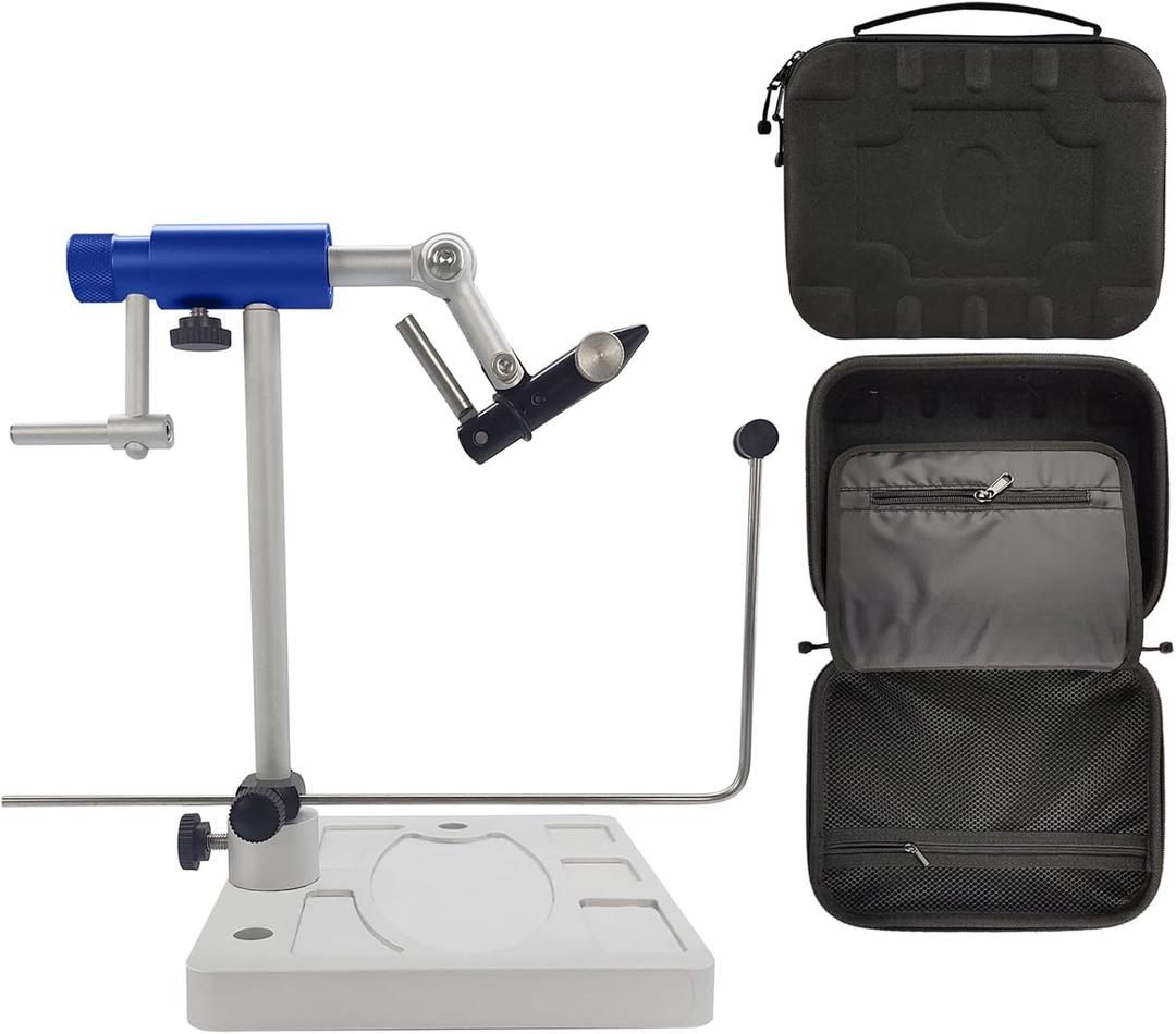 EUPHENG Riverruns Colorado Full Rotary Fly Tying Vise with a Hard Shell Vise Bag Rotation Resistance Adjustment Hook Sizes 26 to 4/0
