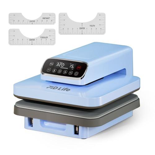 PYD Life 120 V Auto Heat Press Machine for T Shirts 15" x 15" Touch Screen Light Blue Smart Heat Press for Sublimation Blanks Ornaments Frames Bags Sublimation DTF Vinyl Printing