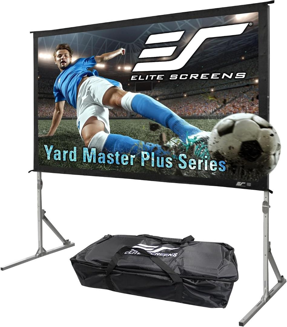 Elite Screens Yard Master Plus, 120-INCH 16:9 Height Setting Adjustable Portable Projector Screen, 4K HD Outdoor Indoor Movie Theater Front Projection, US Based Company, OMS120H2PLUS