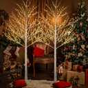 Lightshare Lighted Birch Twig Tree with Fairy Lights 2 Sets 8FT 994 LED Lights for Indoor Outdoor Home Christmas Holiday Decoration