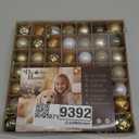 DecorbyHannah Mini Christmas Ornaments, 49ct 1.18 inches Small White Gold Ornaments for Christmas Tree Decorations, Shatterproof Plastic Hanging Ball Bulk Set for Xmas Holiday Table Decor