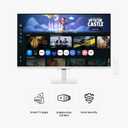 Samsung 32-Inch M5 (M50F) Series FHD Smart Monitor with Streaming TV, Speakers, HDR10, Gaming Hub, Multiple Ports, Workout Tracker, Vision Accessibility Tools, White, LS32FM503ENXZA