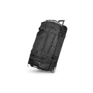 35-Inch Large Rolling Duffle Bag with Wheels and Handle, Travel Duffle Bag with Durable Ripstop Polyester Material, 2 Layers of Space, Multiple Interior and Exterior Pockets, Black