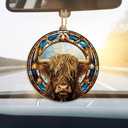 2 x OASSIE Highland Cow Ornament for Christmas Tree - Suncatcher Christmas Ornaments 2025 - Farmhouse Brown Highland Cow Gifts for Women Men Mom Dad Family, Stocking Stuffers for Farm Xmas Decorations