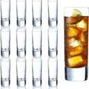 Clear Heavy Base Shot Glasses 12 Pack, 2 oz Tall Glass Set for Whiskey, Drinks