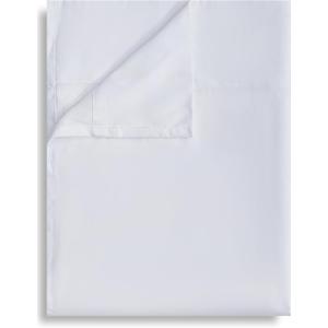 King Flat Sheet Only, 1 Pack White Top Bed Sheets, Soft Breathable Brushed Microfiber Color-Coded Hem Threads, 105x102
