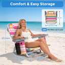 5-Position Backpack Beach Chair for Adults with Lumbar, Foldable Tall Heavy-Duty Beach Chairs with Cooler Bag,Cup Holder,Towel Rack for Beach, Camping, Outdoor, Oversized