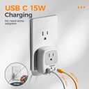 Wall Charger Block, 3 USB Charging Ports (1 USB C) and 1 AC Outlet Splitter, TESSAN 1875W Wall Outlet Extender, Multi Plug Adapter for Cruise, Home, Office, Dorm Room Essentials