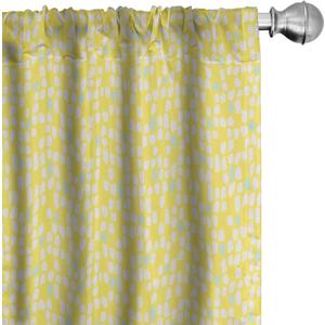 Ambesonne Yellow and White Window Curtains, Abstract Hand Drawn Brush Effects Watercolor, Lightweight Decor 2-Panel Set with Rod Pocket, Pair of - 28" x 84", Mint Green