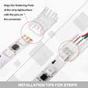 Flutesan 20 Pcs 3 Pin 8 mm Solderless LED Light Strip Connectors Clear Track Lighting Connectors for 5050 RGB Strip Light