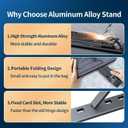 2 x Laptop Stand, Computer Tablet Stand Laptop Holder Riser Ergonomic Aluminum Adjustable 6 Angle Foldable Portable Desktop Holder Compatible with MacBook,iPad, HP, Dell, Lenovo 10-15.6-Gray