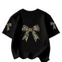 RoseSeek Girls Cherry Shirt Short Sleeve Colorblock Graphic Tees Cute Summer Shirts Y2k Aesthetic Clothes Black 12 Years