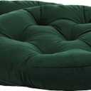 2-Pack Outdoor/Indoor Wicker Patio Seat Cushion Pad, Water Repellent, 18.5-Inch, Dining Chair Cushion, Set of 2 (Dark Green)