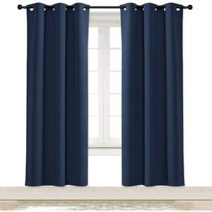 NICETOWN Bedroom Window Blackout Curtain Panel - Thermal Insulated Blackout Room Darkening Drape/Drapery (Navy, 1 Panel, 42 x 72 inch)