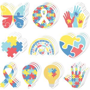 CJiangpo 30Pcs Autism Awareness Sticky Notes Pads, 600 Sheets Colorful Puzzle Pieces Self Stick Notepad Memo Pads Autism Inspirational Page Marker Gift for Women Men Kids Classroom Prizes Party Filler CJiangpo 30Pcs Autism Awareness Sticky Notes Pads, 600 Sheets Colorful Puzzle Pieces Self Stick Notepad Memo Pads Autism Inspirational Page Marker Gift for Women Men Kids Classroom Prizes Party Filler