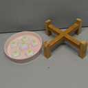 Ceramic Cat Slow Feeder Bowl - 6 OZ Puzzle Food Dish for Healthy Eating - Shallow Wide Whisker Friendly - Dishwasher Safe - 6.3 x 1.2 Inch - Blush Pink Flower