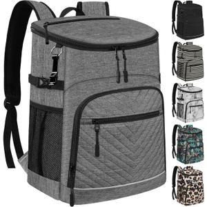 Cooler Backpack Insulated Leakproof Waterproof Backpack Cooler Bag 30/45 Cans, Large Capacity Lightweight Travel Camping Beach Backpack Cooler Ice Chest for Men and Women (30 Cans, gray)