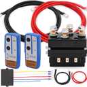 12V 250A Winch Solenoid Relay Contactor with 2Pcs Wireless Remote Controller Kit and 4Pcs Pre-Wires for 2000-5000lbs ATV UTV Truck Winches