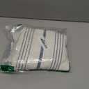 Sunlit Decorative Farmhouse Throw Pillow Case, Set of 2 Cream/Off-White with Blue Stripes Modern Accent Square 18" x 18", Textured Linen Throw Pillow Cover for Sofa Couch Chair Bedroom